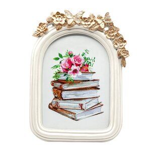 Gold Butterfly Accent 5x7 White Picture Frame